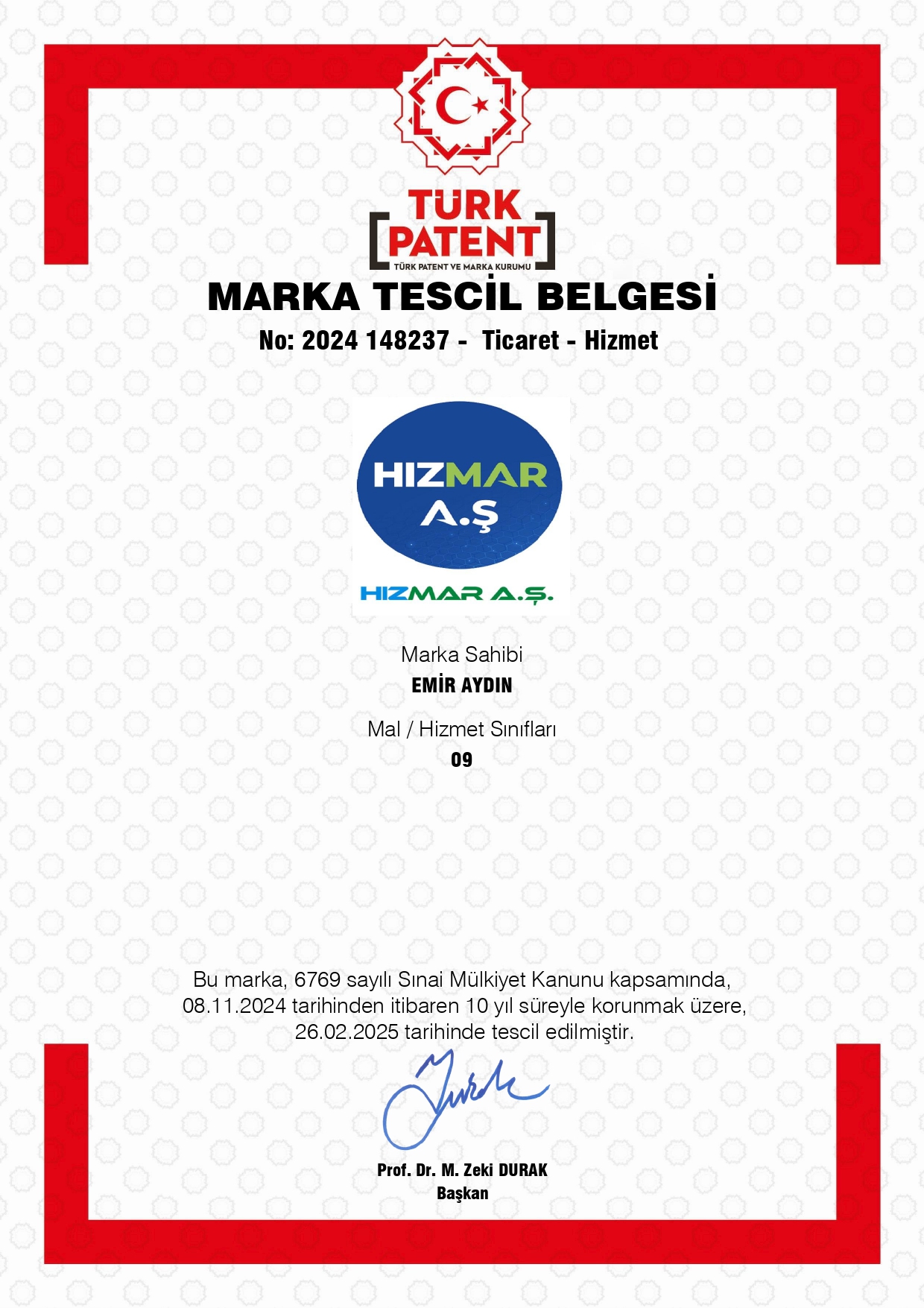 Hızmar Marka Patenti
